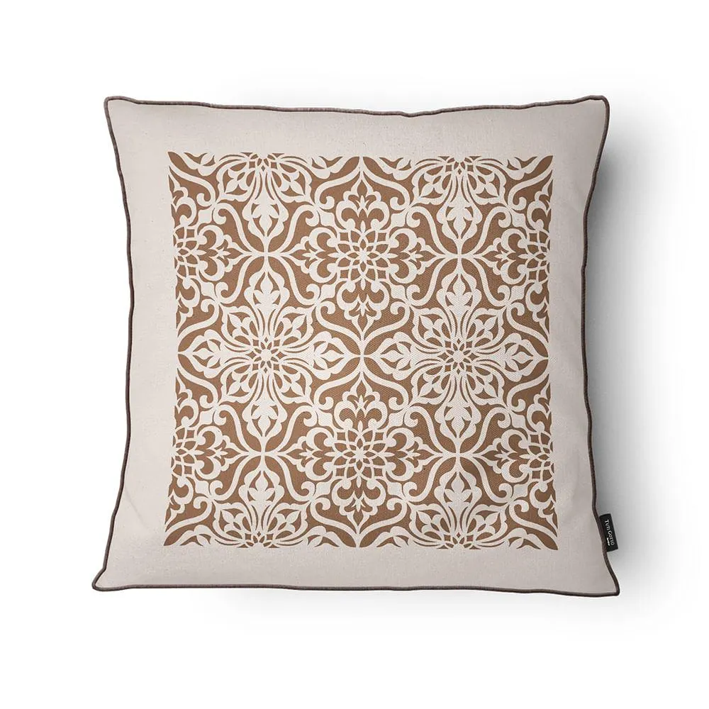 Capa Almofada Moment MT24155 Linho Com Cordão Cru Avelã 43x43cm MT24155 - Tuti Gottô