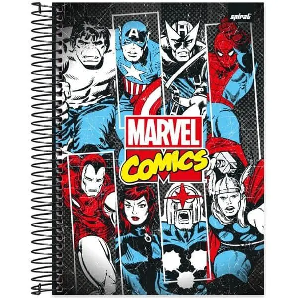 Caderno universitário capa dura, 10x1, 160 folhas, Marvel Comics, 2332997, Spiral Mv - PT 1 UN