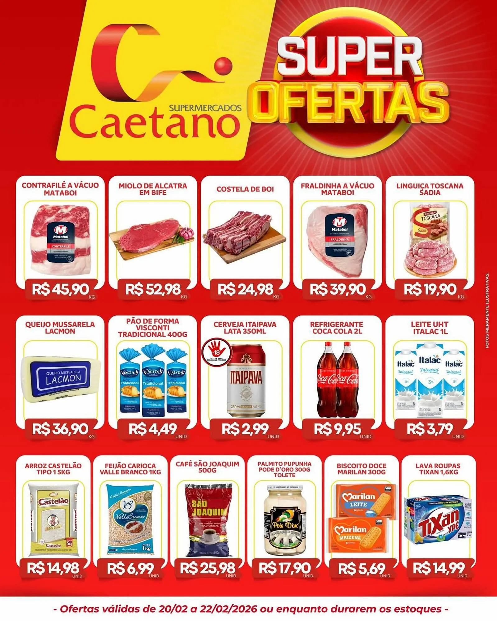 Encarte de Catálogo Supermercados Caetano 20 de fevereiro até 22 de fevereiro 2026 - Pagina 1