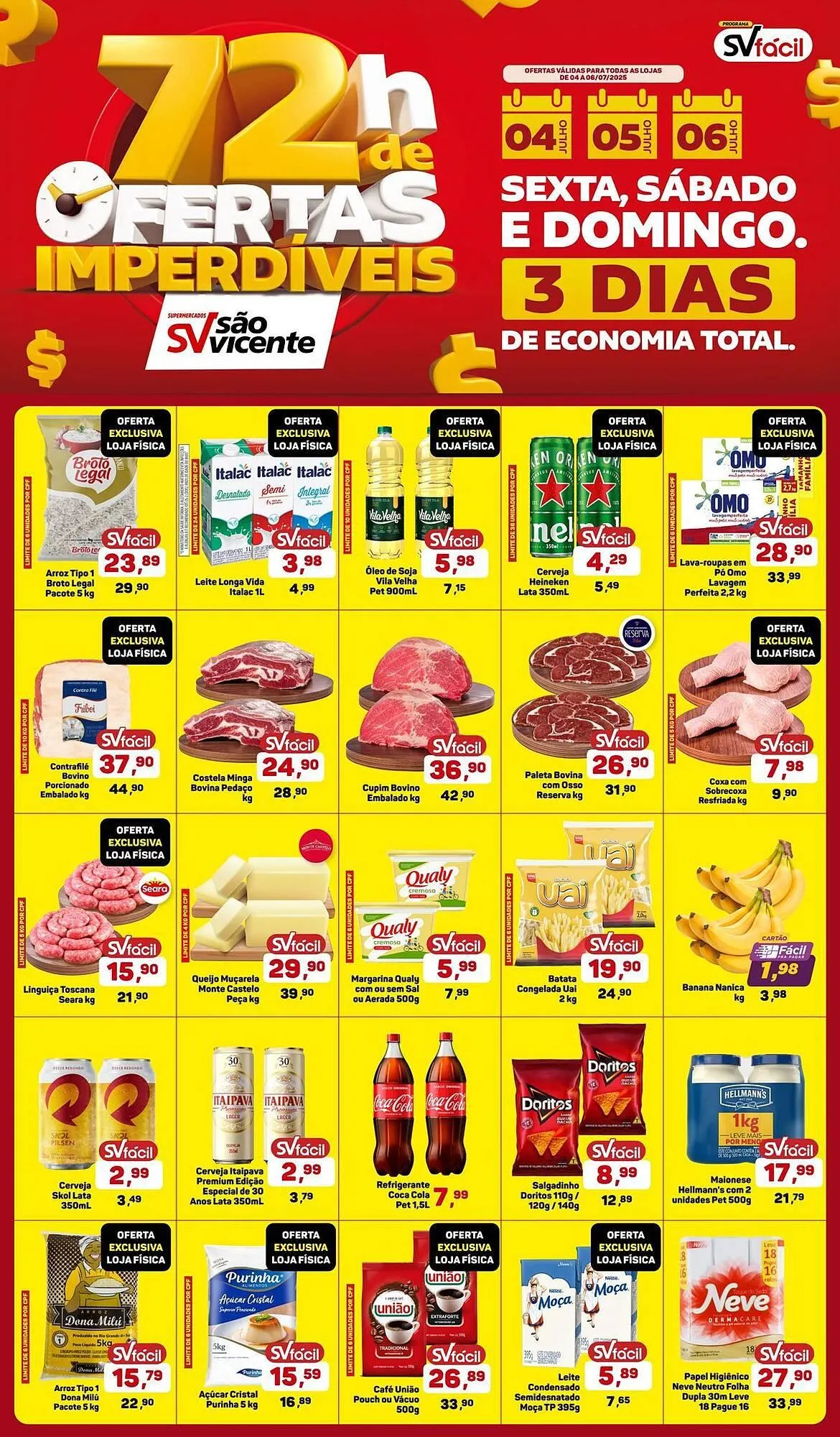 Encarte de Catálogo Supermercados São Vicente 4 de julho até 6 de julho 2025 - Pagina 1