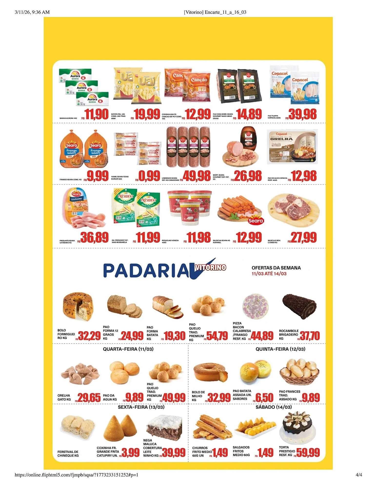 Encarte de Catálogo Supermercado Vitorino 11 de março até 16 de março 2026 - Pagina 4