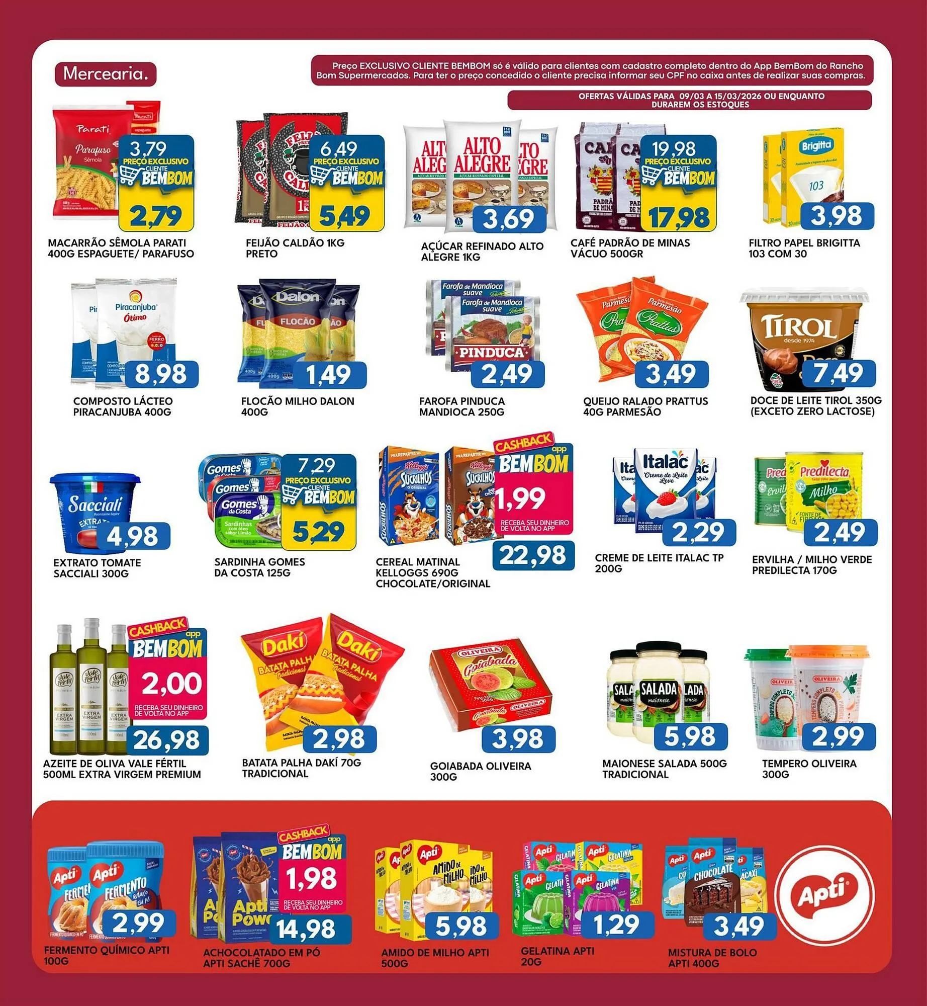 Encarte de Catálogo Rancho Bom Supermercados 9 de março até 15 de março 2026 - Pagina 7