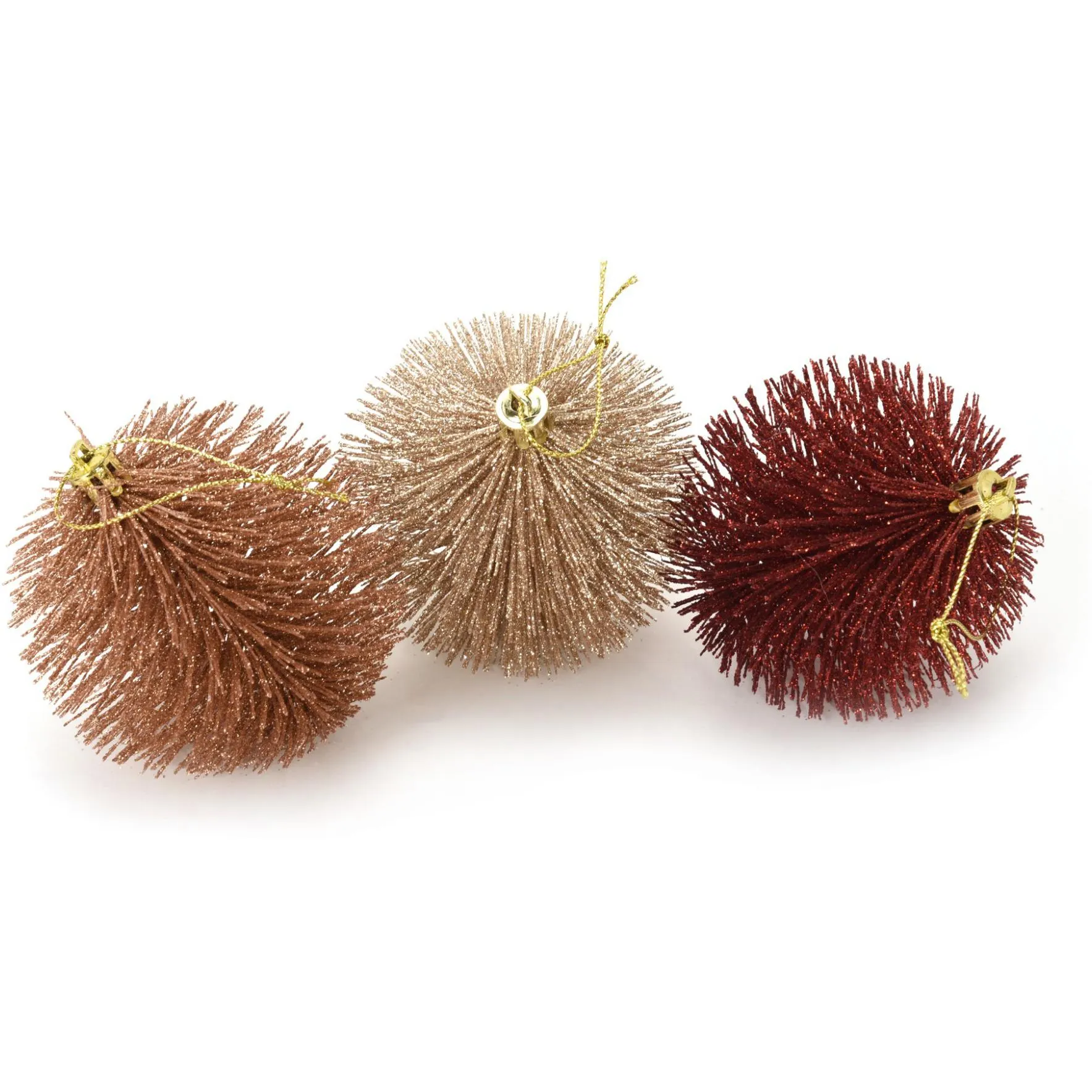 Kit de Bola de Natal Pinheiros 3 Peças 8cm - Rio de Ouro Natal