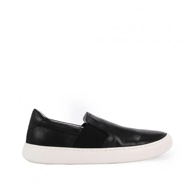 Tênis Slip On Masculino Preto Couro