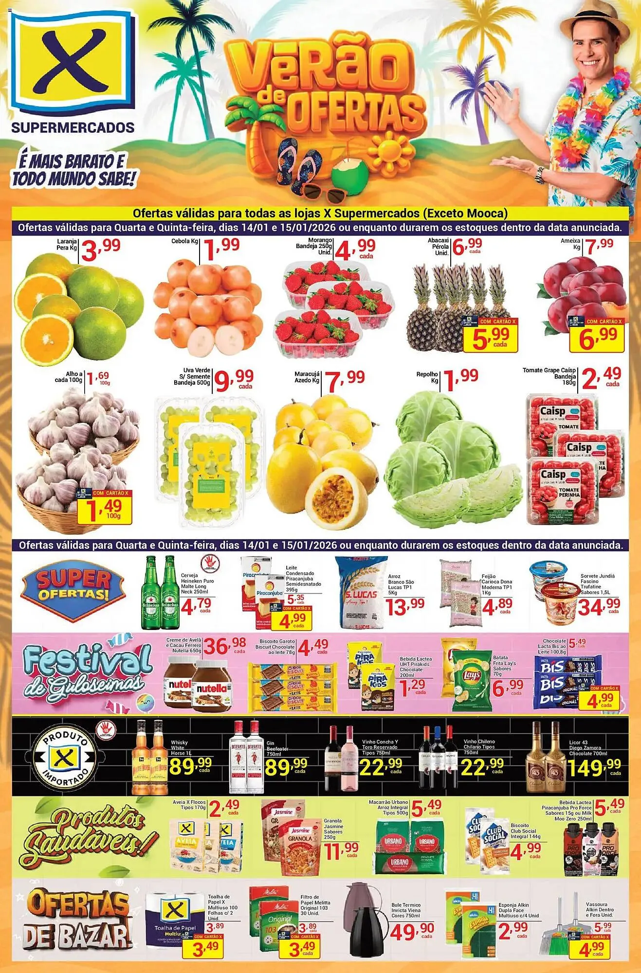 Encarte de Folheto X Supermercados 14 de janeiro até 15 de janeiro 2026 - Pagina 1
