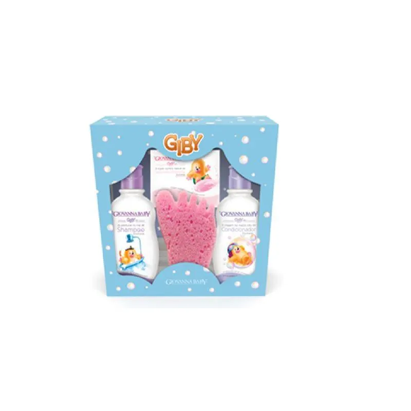 Shampoo+condicionador+sabonete Giby Azul Gratis Esponja