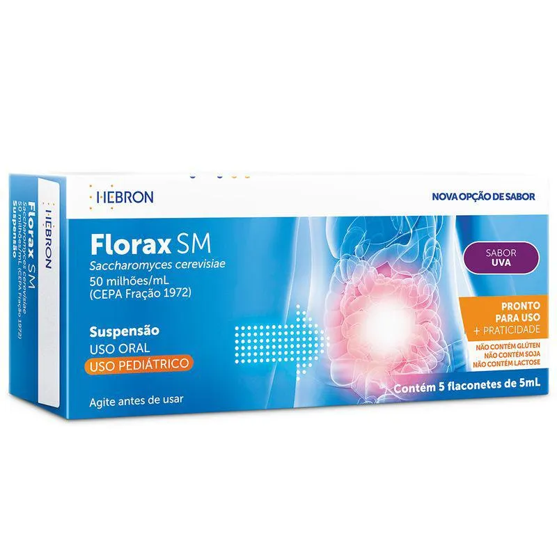 Florax Sm Pediatrico Sabor Uva Com 5 Flaconetes