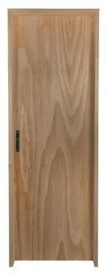Porta de Madeira Pinus Montada Interna 2548 70x213x14cm Fechadura Cromada Direita