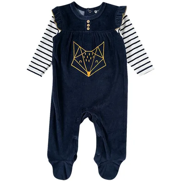 macacão plush bebê raposa