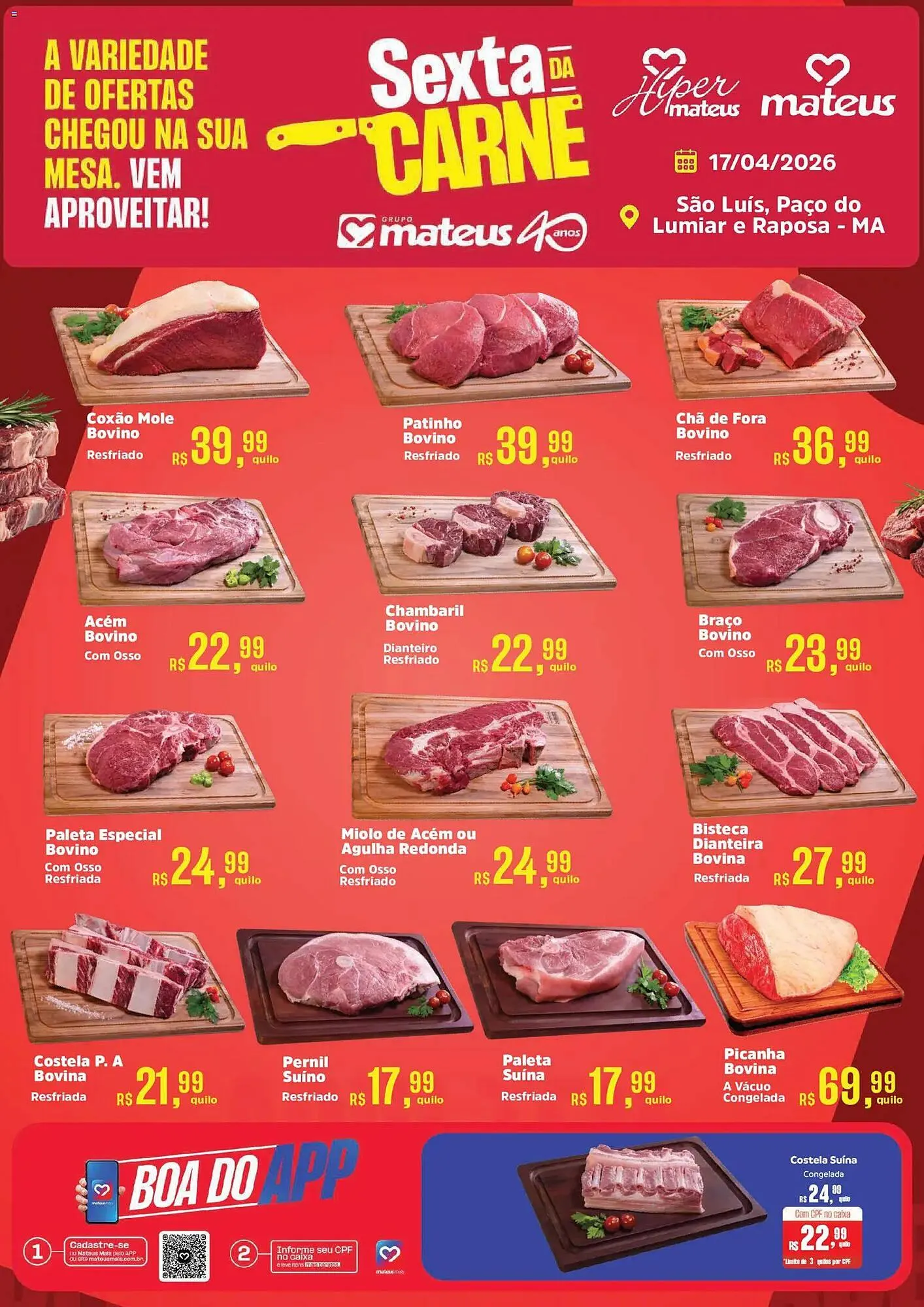 Encarte de Catálogo Supermercados Mateus 17 de abril até 17 de abril 2026 - Pagina 1