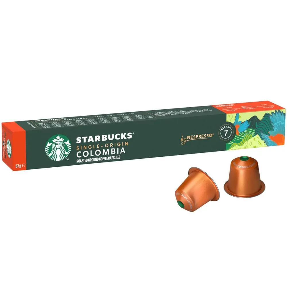Café em Cápsula Starbucks Nespresso Espresso Colombia Caixa 57g c/ 10 Unid
