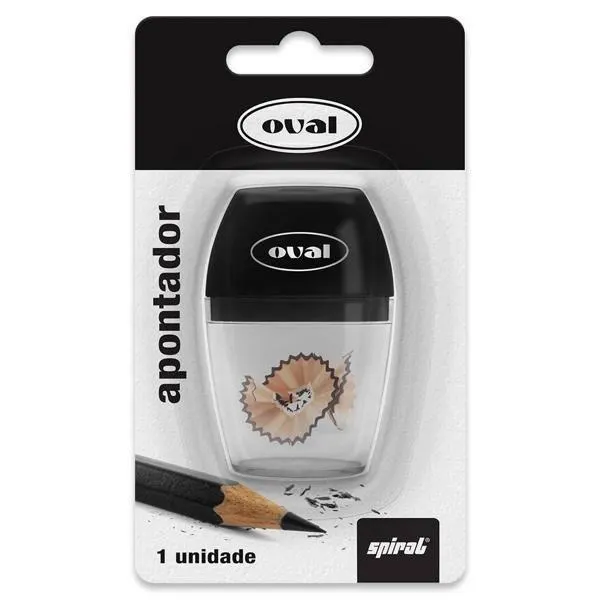 Apontador com Depósito Preto, 8132, Oval - BT 1 UN