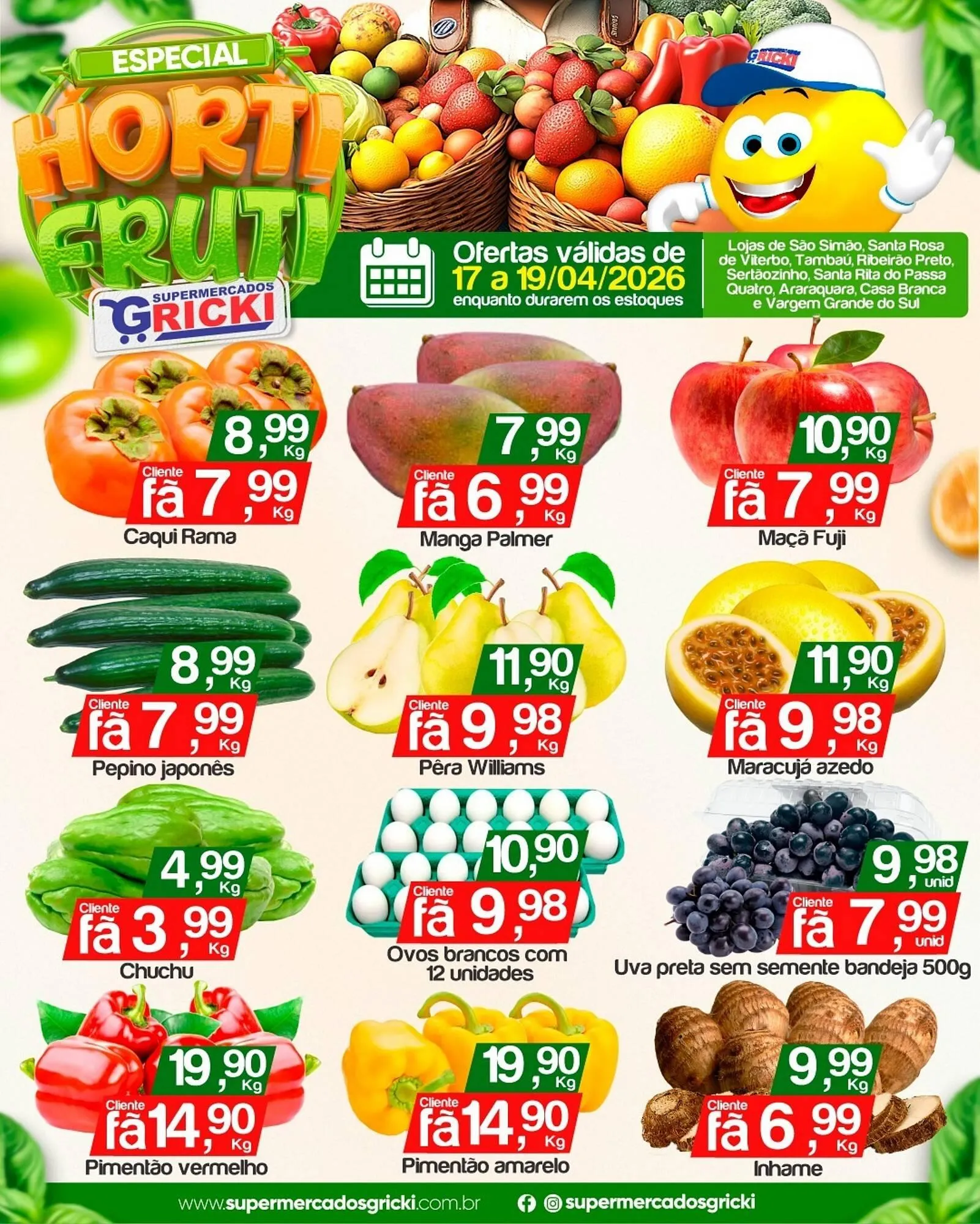 Encarte de Catálogo Supermercados Gricki 17 de abril até 19 de abril 2026 - Pagina 1