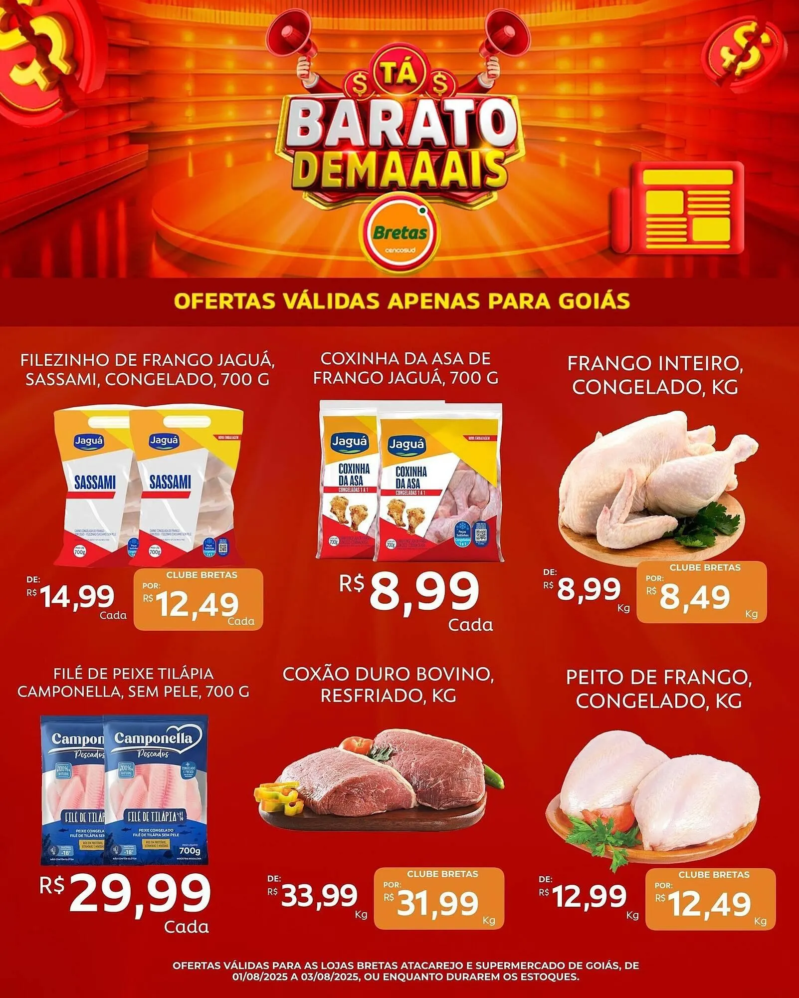 Encarte de Catálogo Supermercados Bretas 1 de agosto até 3 de agosto 2025 - Pagina 1