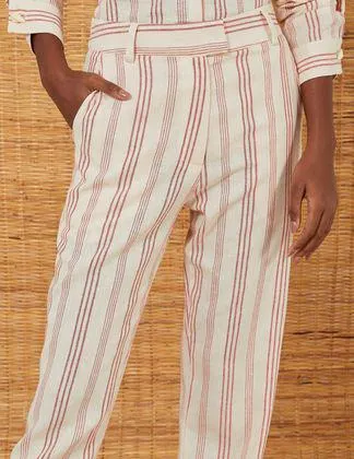 Calça Estampa Listra Vermelho Puro