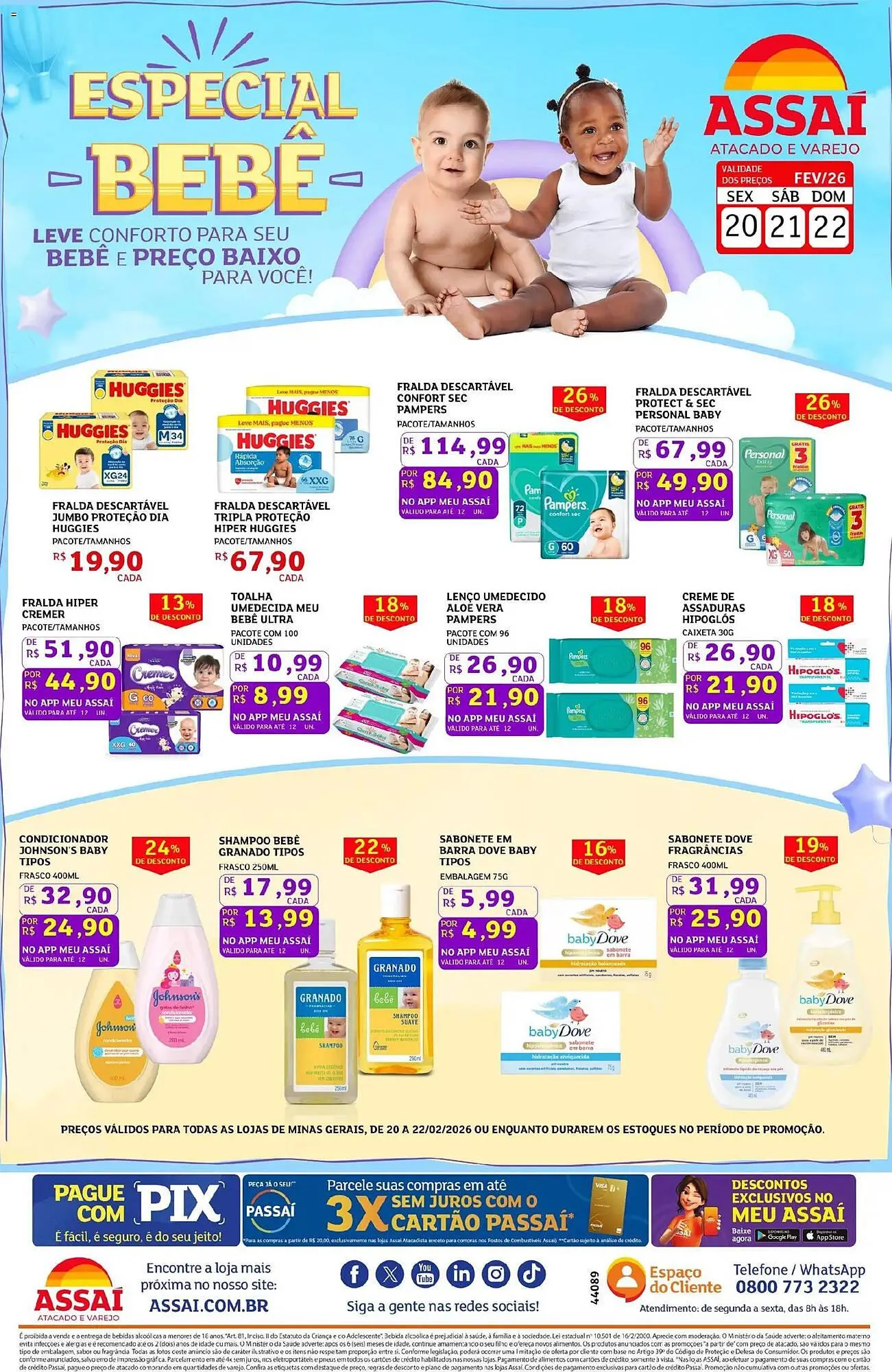 Encarte de Encarte Assaí Atacadista 20 de fevereiro até 22 de fevereiro 2026 - Pagina 1
