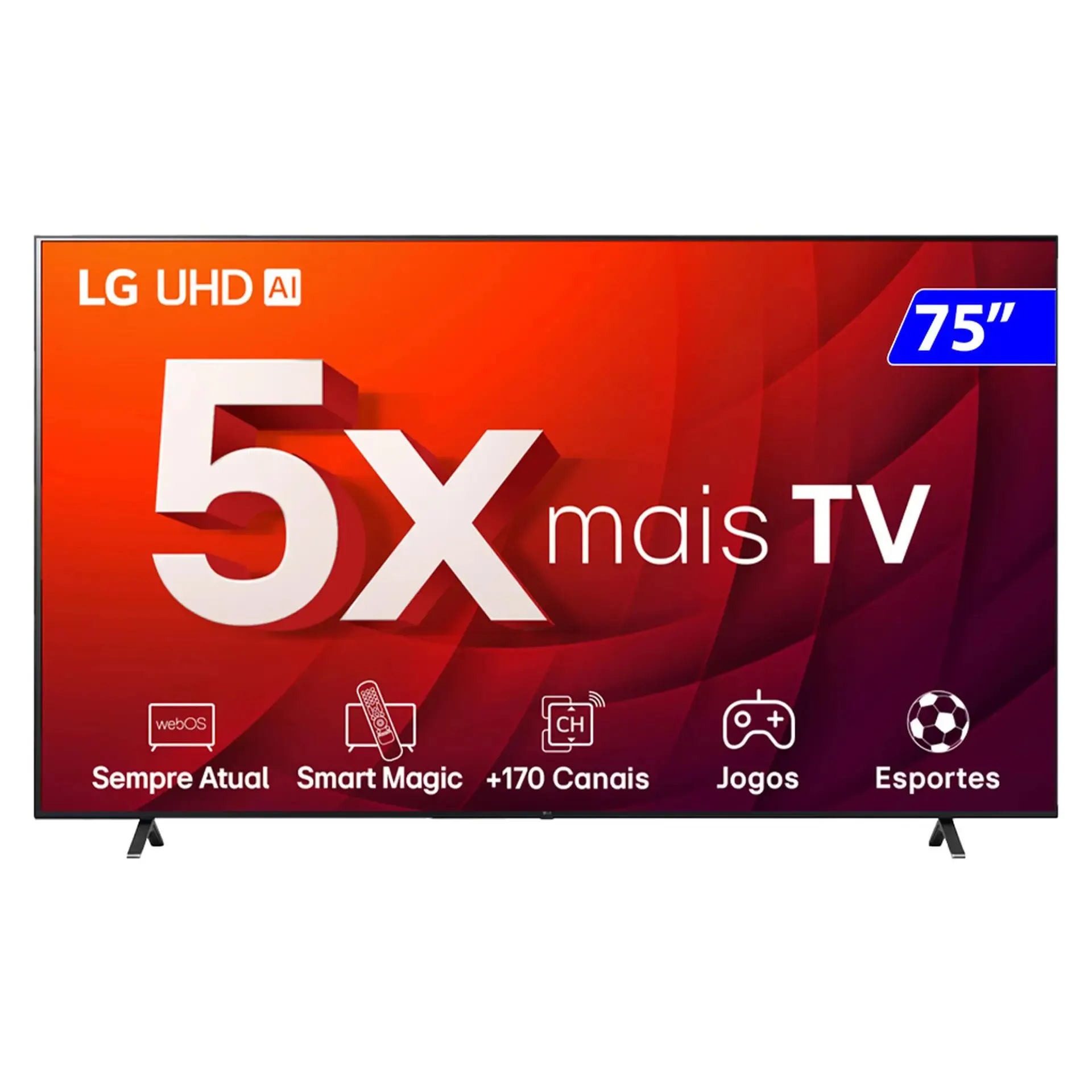 Smart TV LG 75” LED 4K UHD Wi-Fi webOS 23 Comando de Voz 75UR8750PSA.BWZ