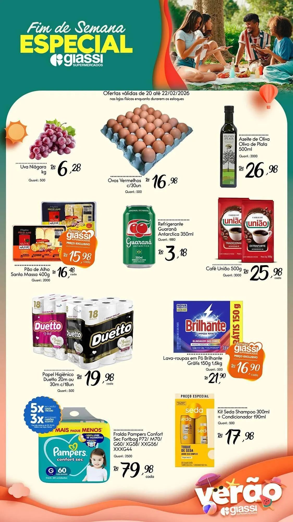 Encarte de Encarte Giassi Supermercados 20 de fevereiro até 22 de fevereiro 2026 - Pagina 1