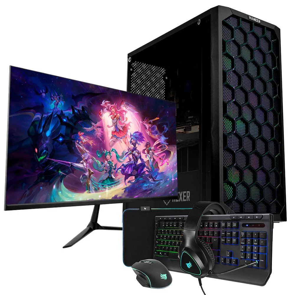 Computador Pichau Gamer Atena IV, Intel i5-10400F, GeForce RTX 2060 Super 8GB, 16GB DDR4, SSD M.2 480GB + Monitor + Kit Periféricos