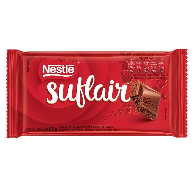 Chocolate NESTLÉ Suflair ao Leite 80g