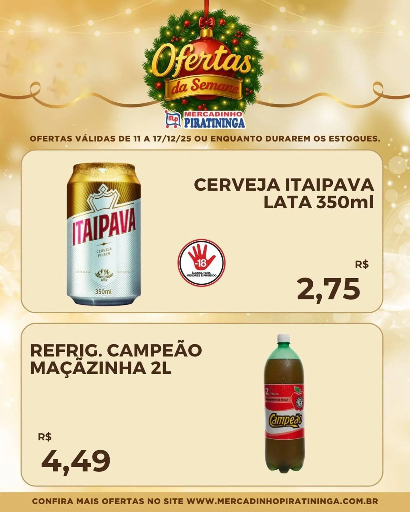 Encarte de Catálogo Mercadinho Piratininga 12 de dezembro até 17 de dezembro 2025 - Pagina 3