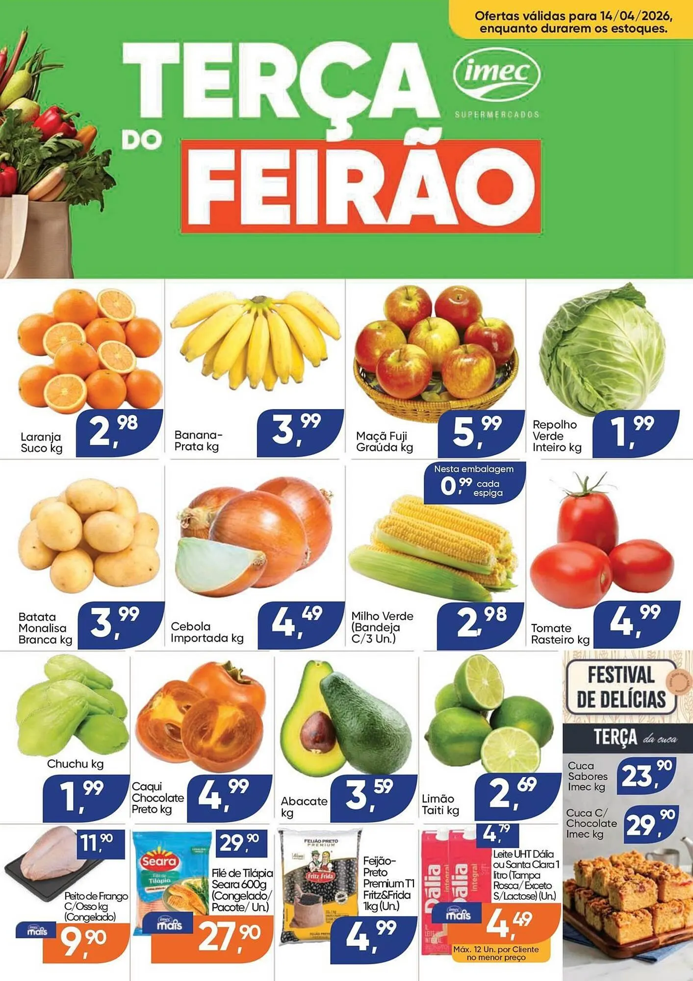 Encarte de Catálogo Imec Supermercados 14 de abril até 14 de abril 2026 - Pagina 1