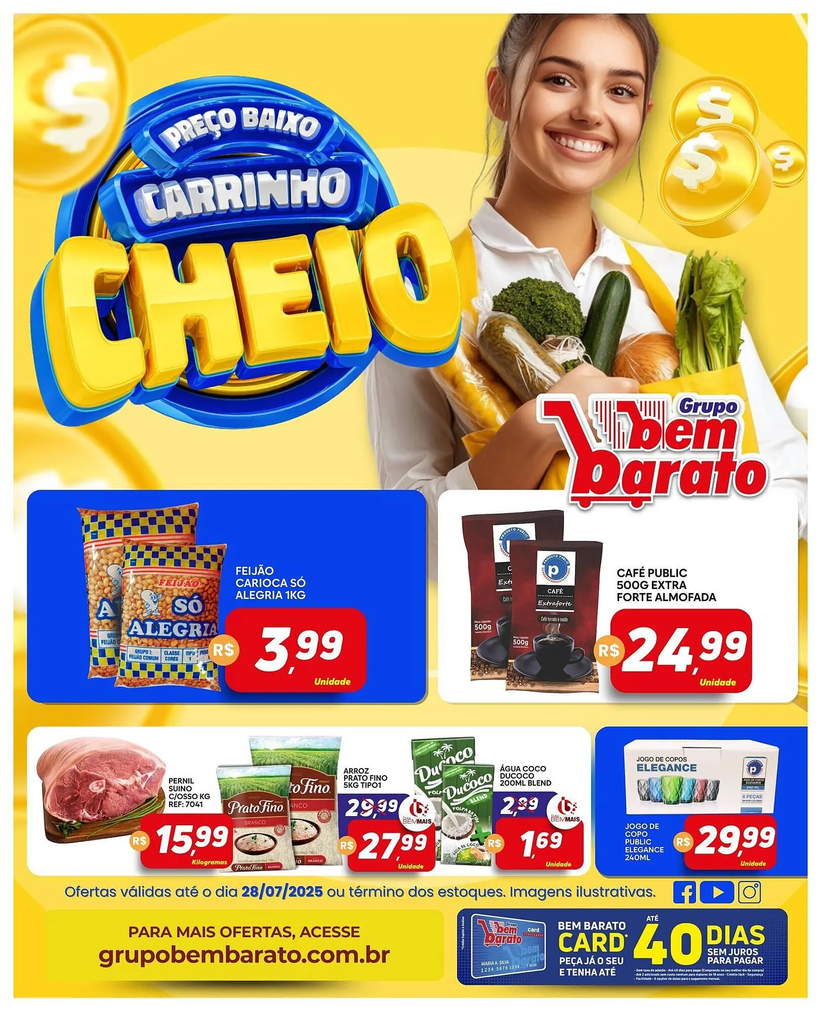Encarte de Catálogo Supermercado Bem Barato 22 de julho até 28 de julho 2025 - Pagina 1