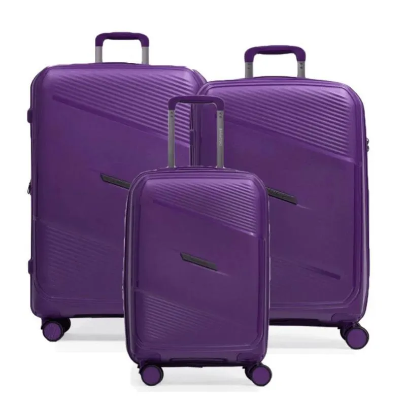 Conjunto de Malas Polipropileno 4 Rodas P, M e G Seul Roxo