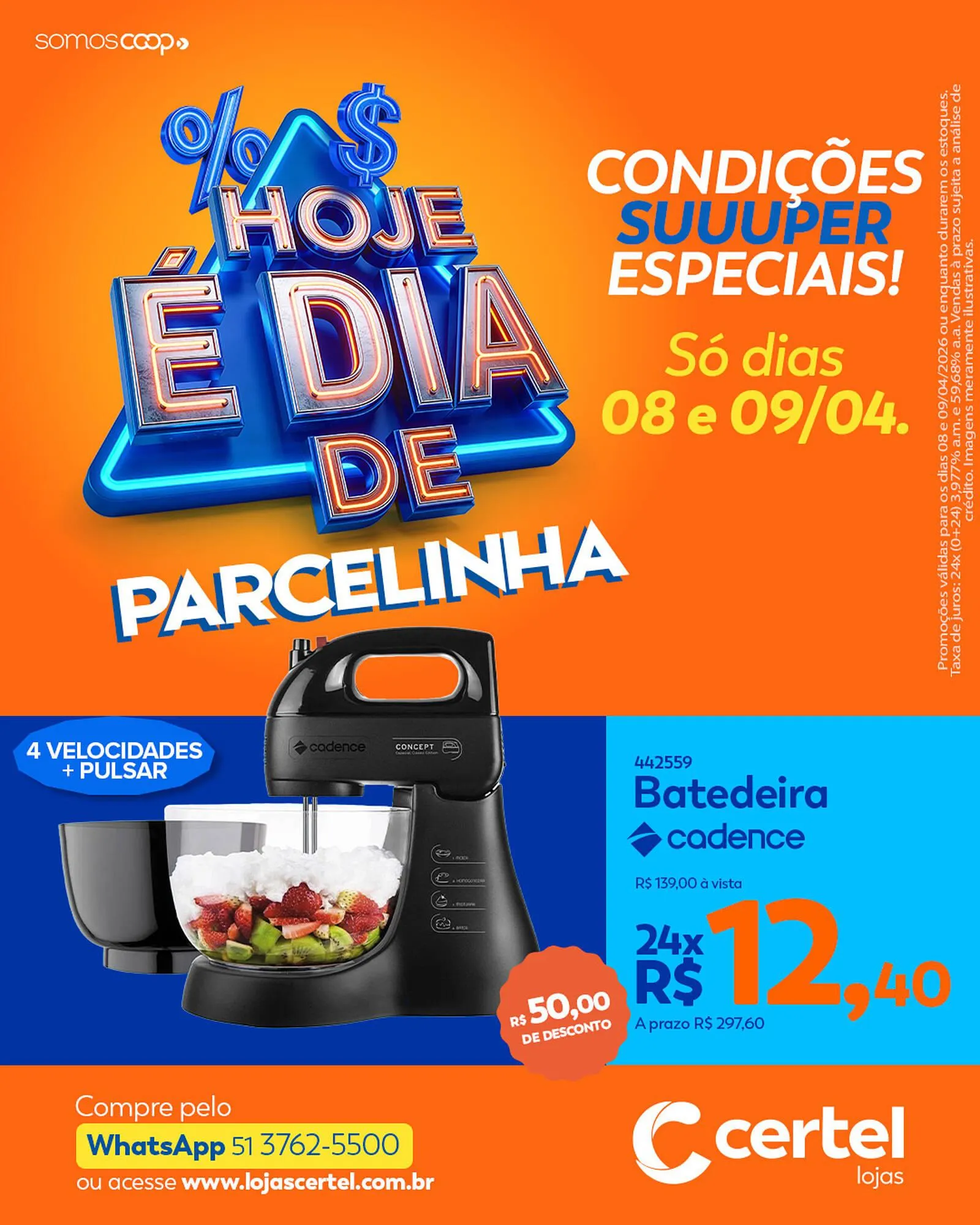 Encarte de Folheto Lojas Certel 8 de abril até 9 de abril 2026 - Pagina 1