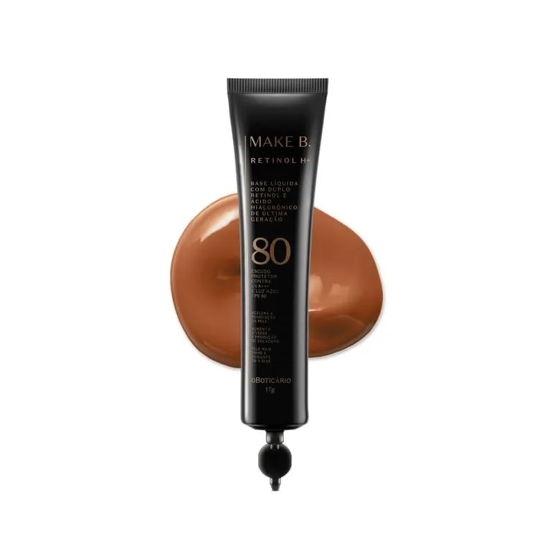 Refil Base Líquida Cor 65 com FPS 80 Make B. Retinol H+ 26g