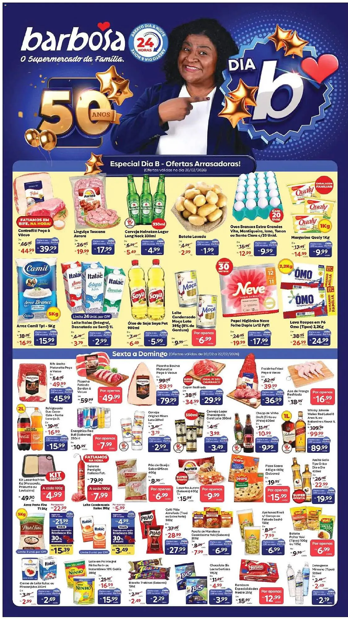 Encarte de Tabloide Barbosa Supermercados 20 de fevereiro até 24 de fevereiro 2026 - Pagina 1