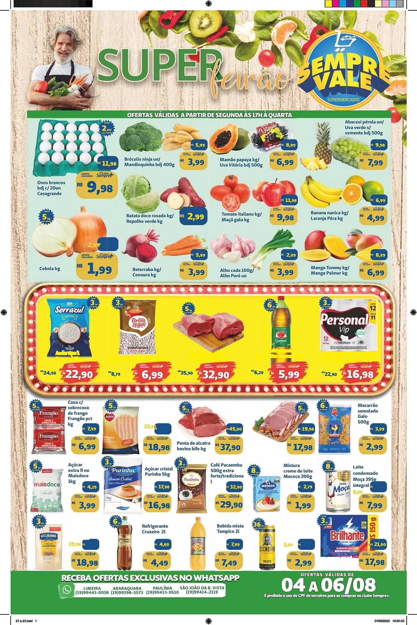 Encarte de Catálogo Sempre Vale Supermercados 4 de agosto até 6 de agosto 2025 - Pagina 1