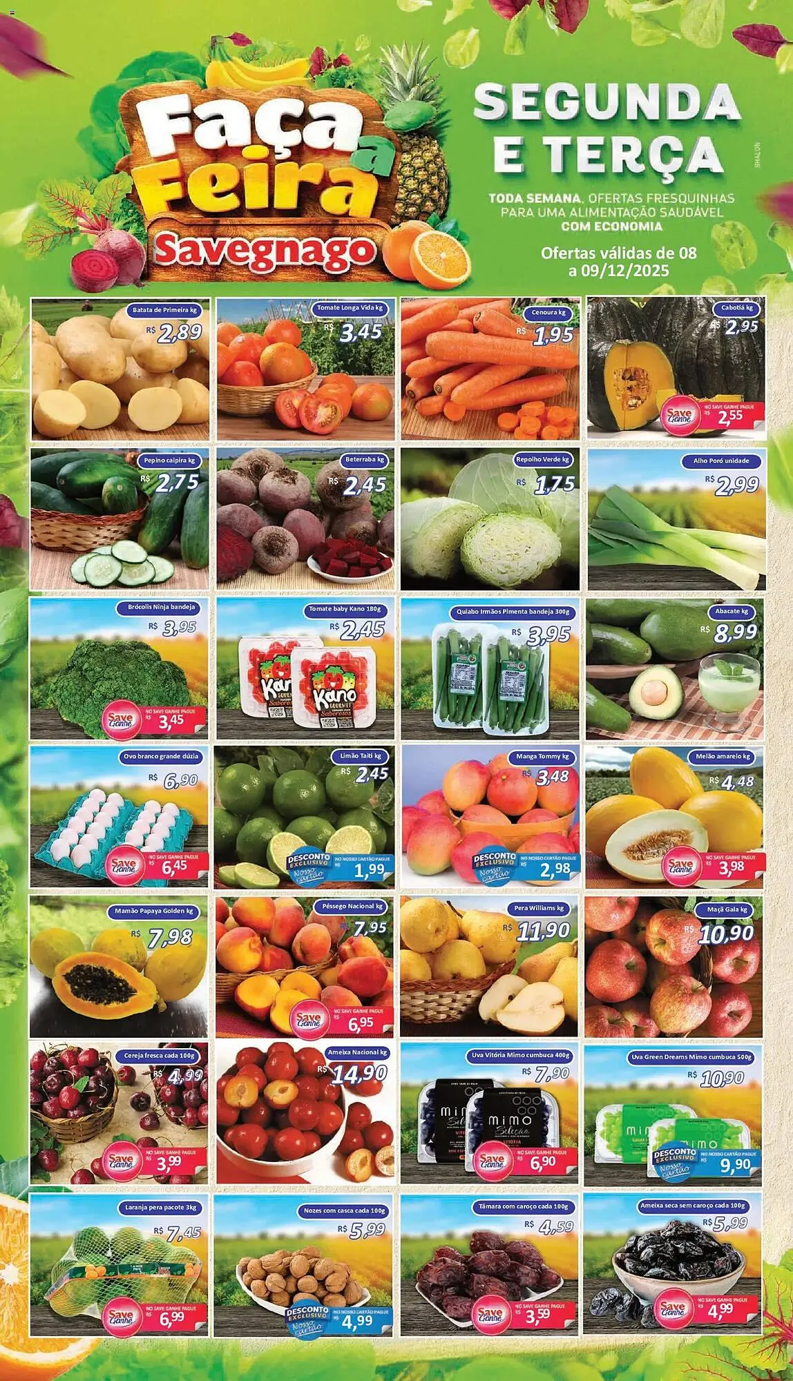 Encarte de Catálogo Supermercados Savegnago 8 de dezembro até 10 de dezembro 2025 - Pagina 1