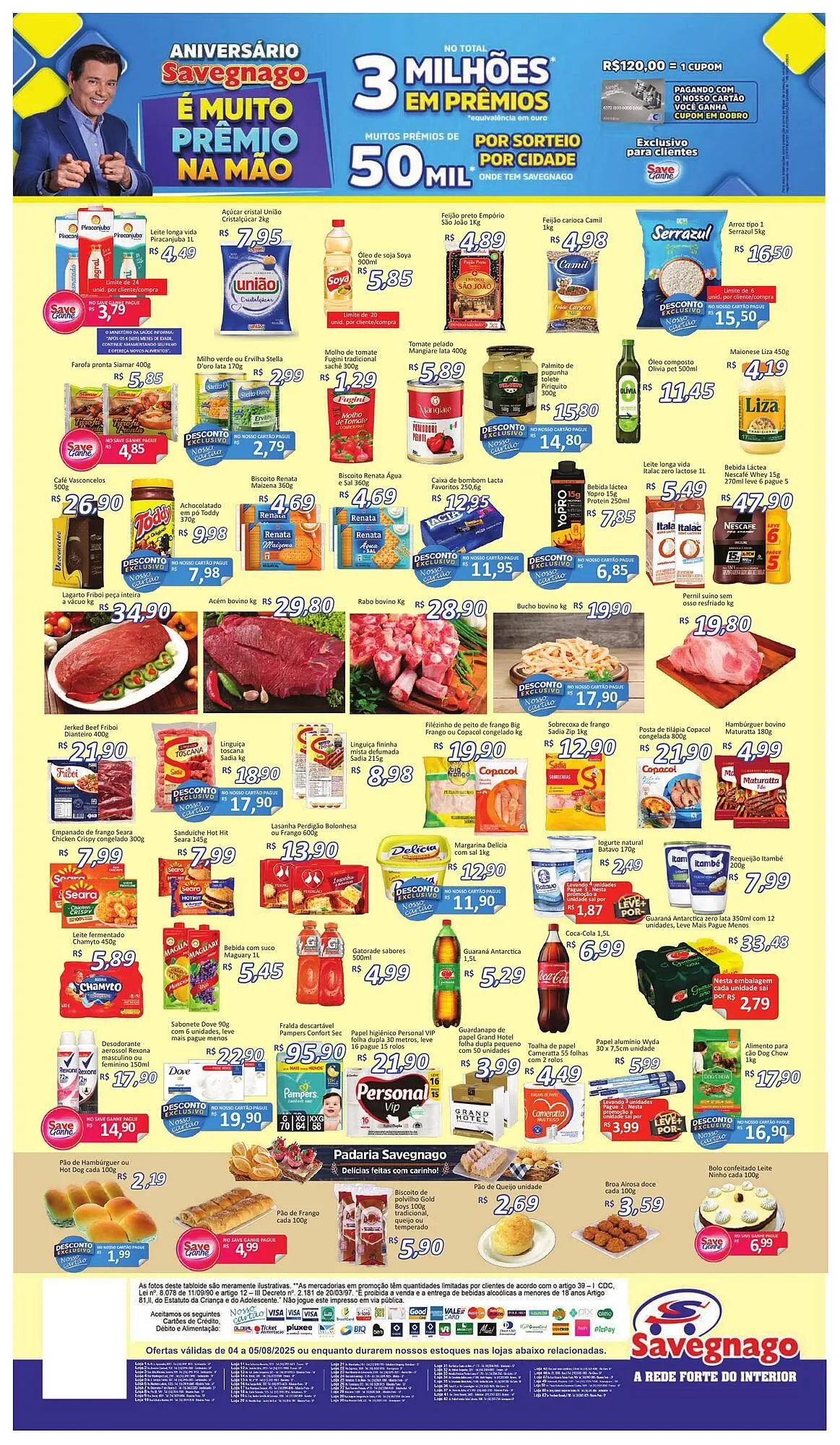Encarte de Catálogo Supermercados Savegnago 4 de agosto até 5 de agosto 2025 - Pagina 2