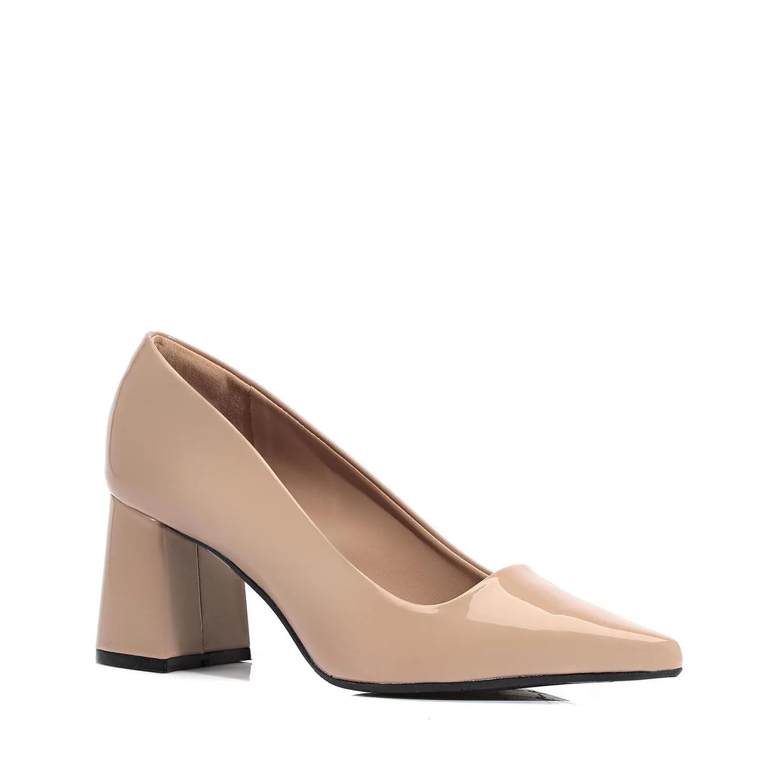 Scarpin Alt Verniz Taupe