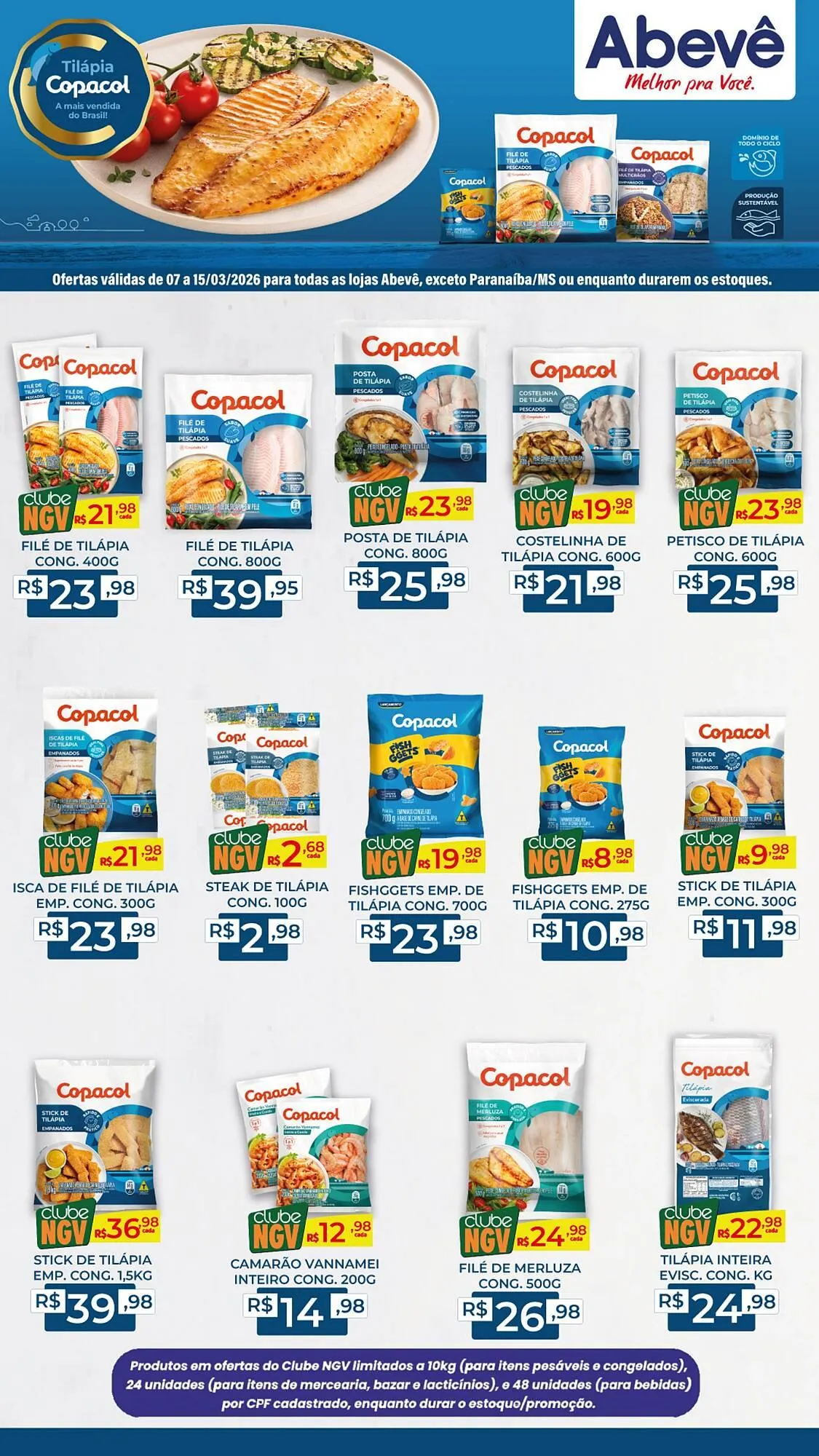 Encarte de Catálogo Abevê Supermercados 9 de março até 15 de março 2026 - Pagina 1