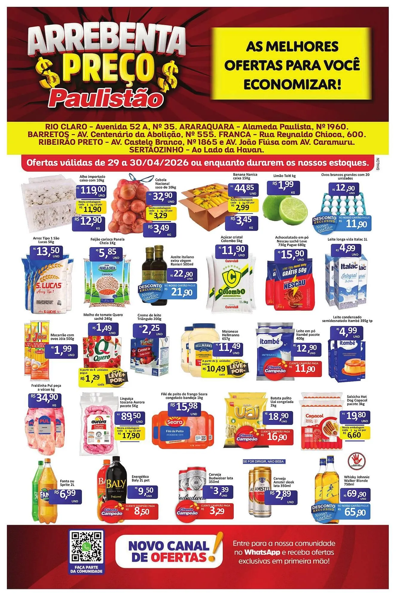 Encarte de Catálogo Paulistão Supermercados 29 de abril até 30 de abril 2026 - Pagina 1