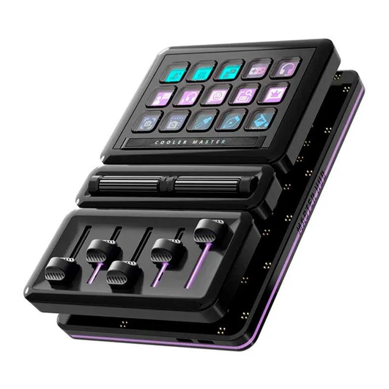 Stream Deck Cooler Master MasterHub, RGB, Com Modulo de Audio, Preto, MHSK13AA00