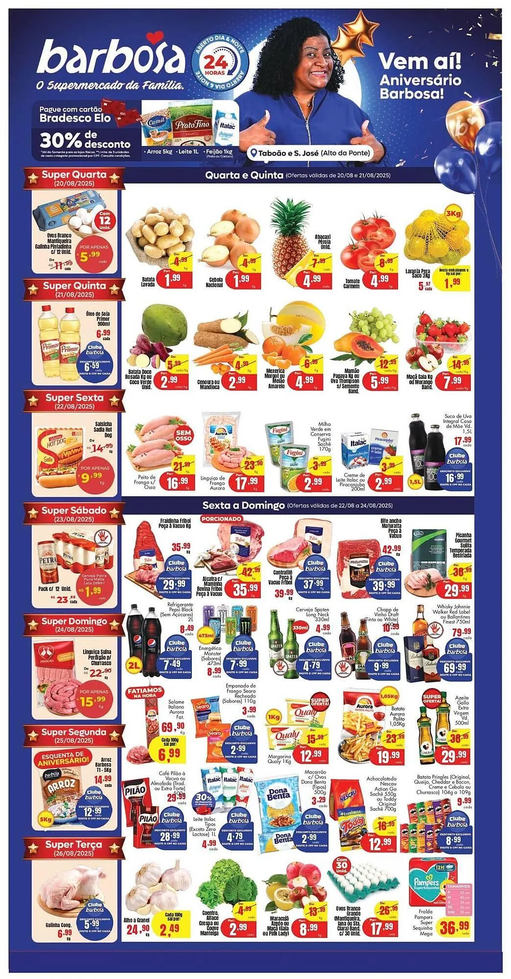 Encarte de Catálogo Barbosa Supermercados 21 de agosto até 26 de agosto 2025 - Pagina 1