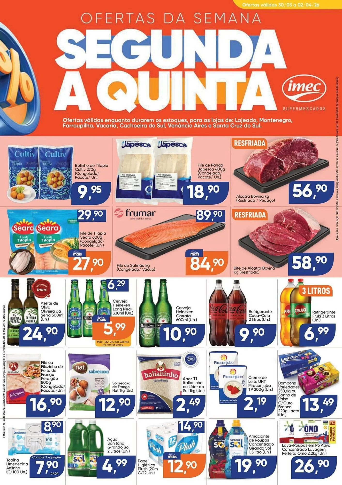 Encarte de Catálogo Imec Supermercados 30 de março até 2 de abril 2026 - Pagina 1