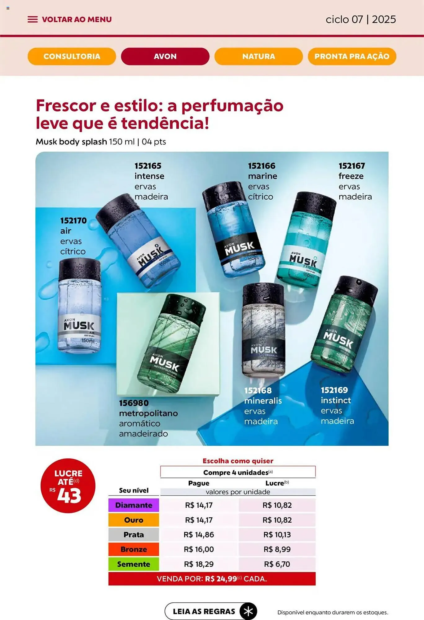 Encarte de Catálogo Avon 3 de abril até 1 de maio 2025 - Pagina 30