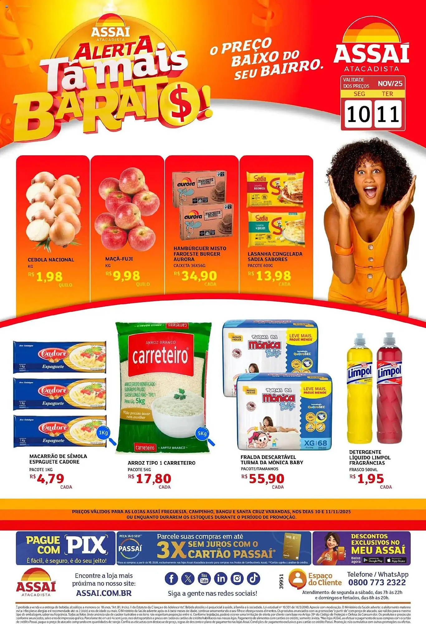 Encarte de Encarte Assaí Atacadista 10 de novembro até 11 de novembro 2025 - Pagina 1