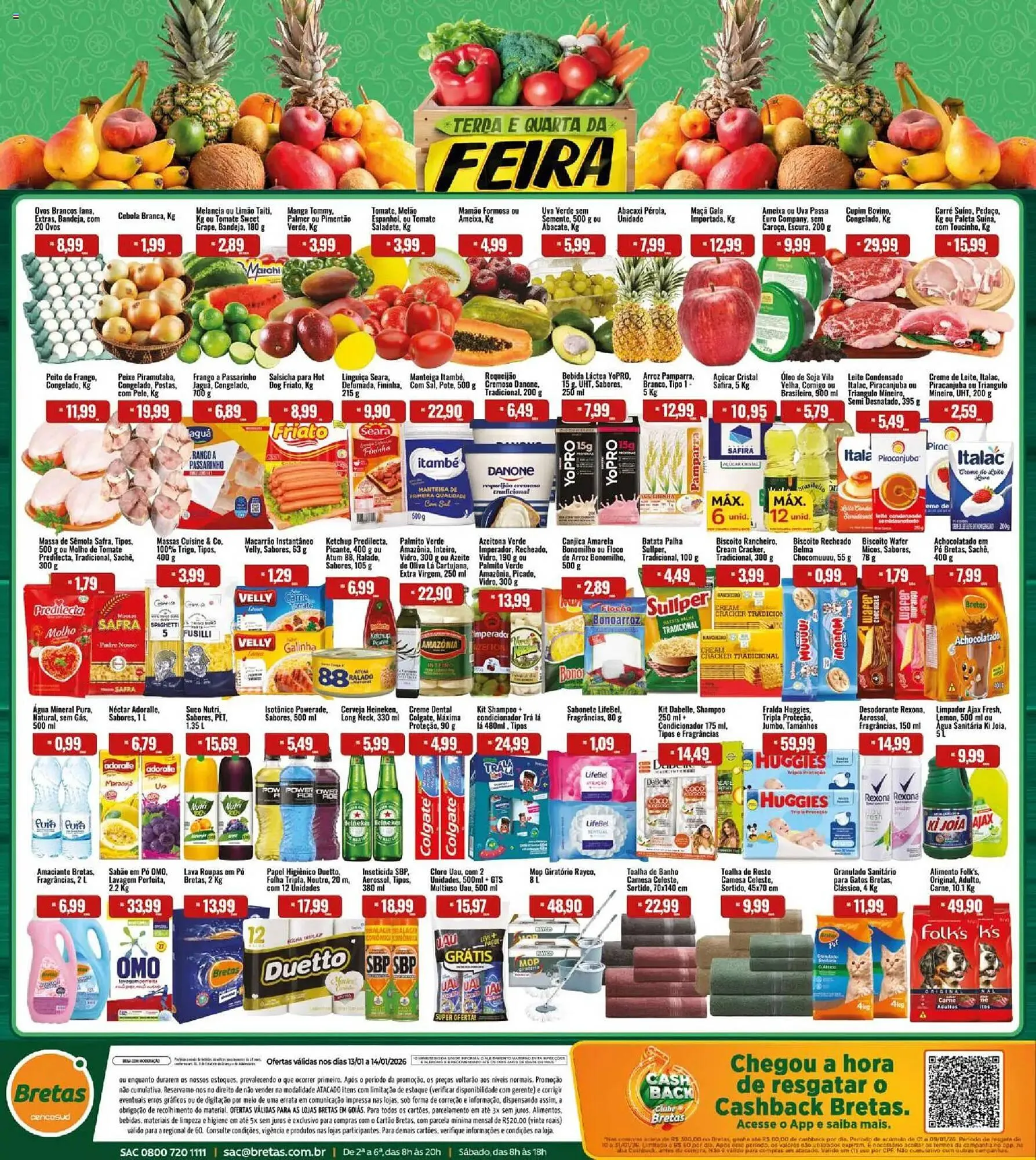 Encarte de Catálogo Supermercados Bretas 13 de janeiro até 14 de janeiro 2026 - Pagina 1