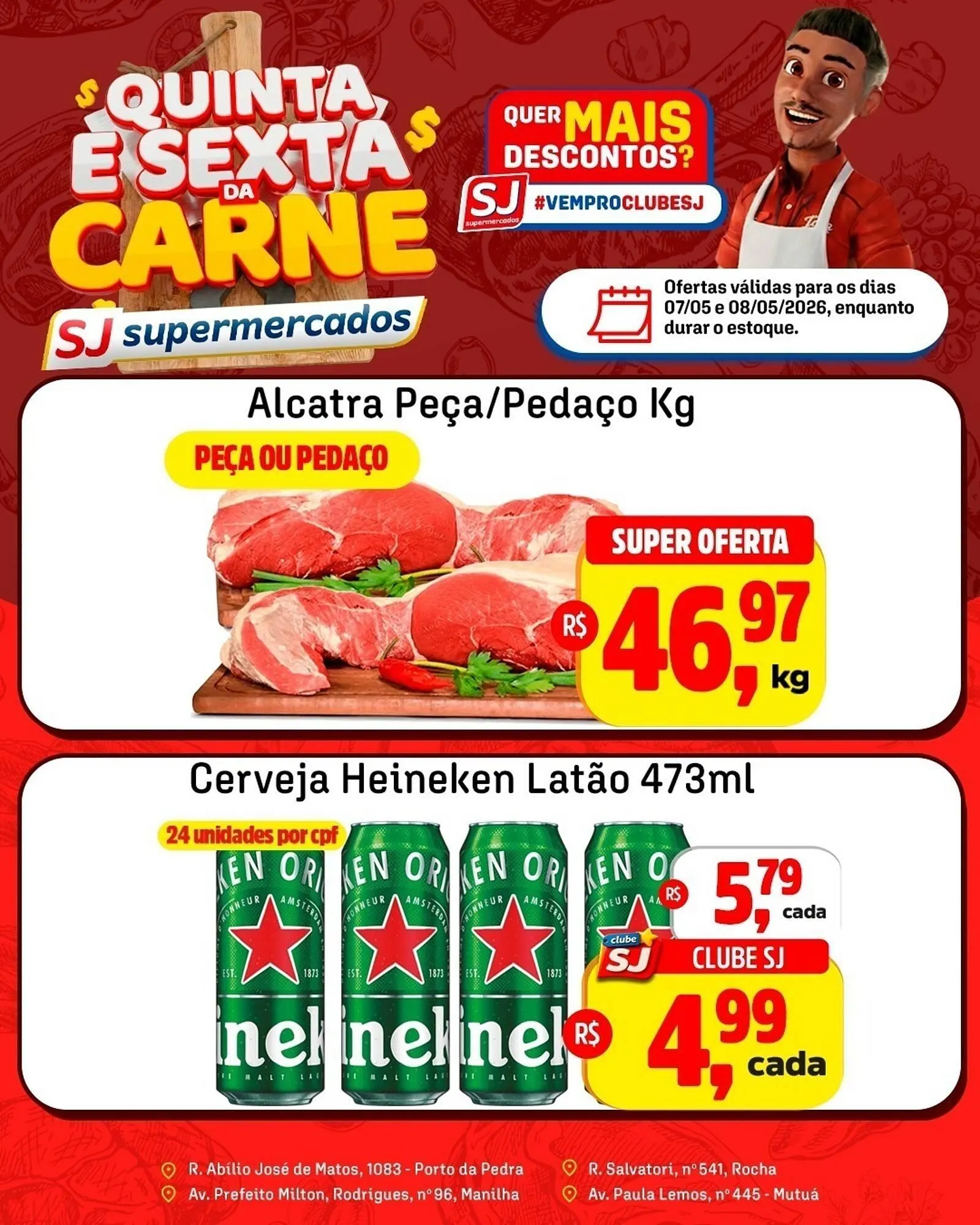 Encarte de Encarte Sj Supermercados 7 de maio até 8 de maio 2026 - Pagina 1