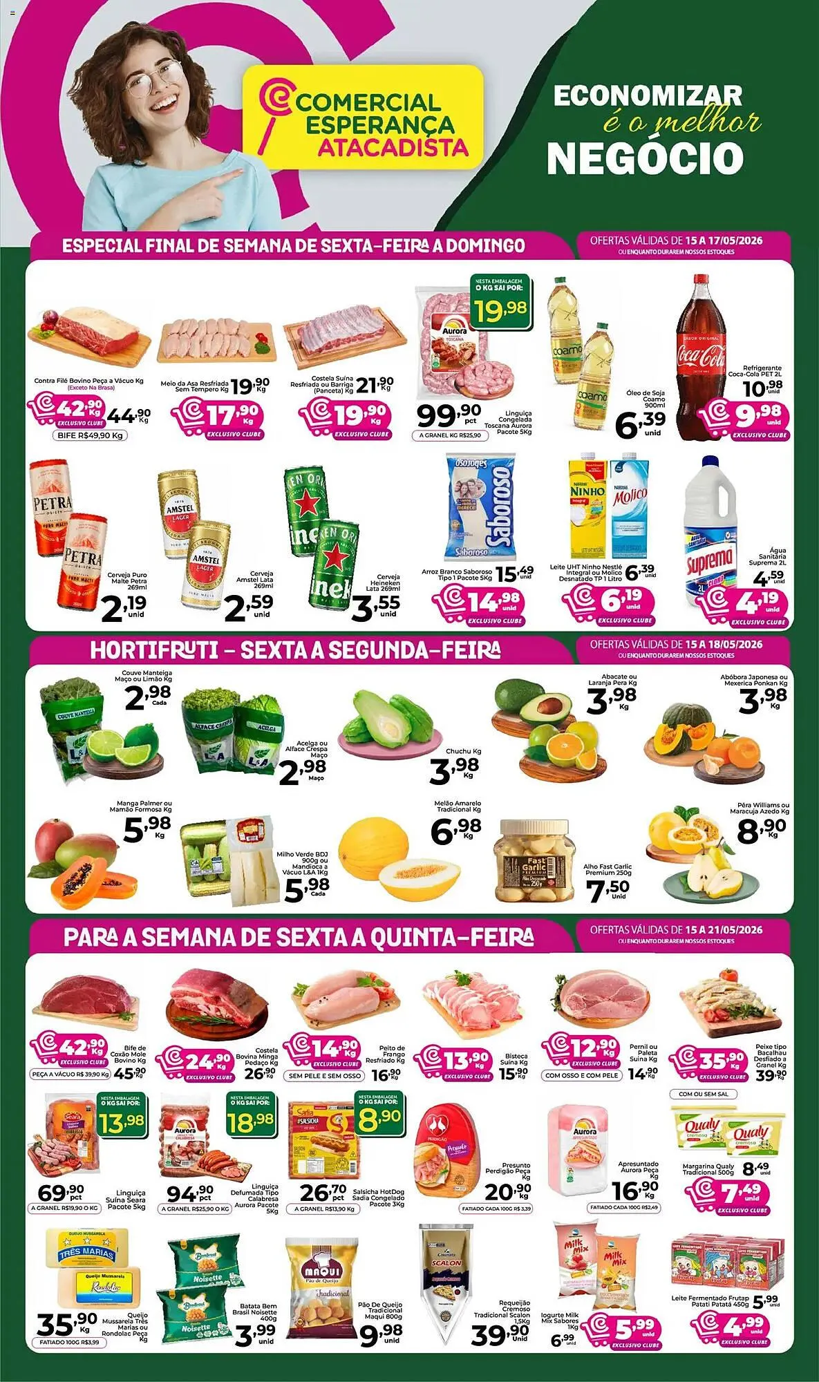 Encarte de Folheto Comercial Esperança 15 de maio até 17 de maio 2026 - Pagina 1