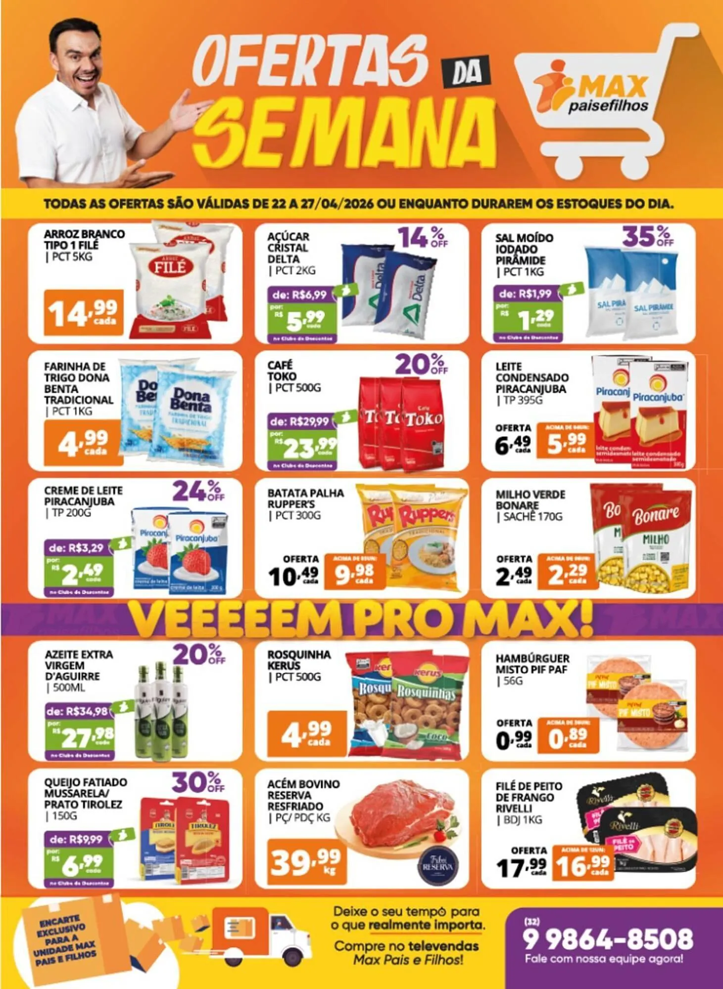 Encarte de Catálogo Pais e Filhos Supermercados 22 de abril até 27 de abril 2026 - Pagina 1