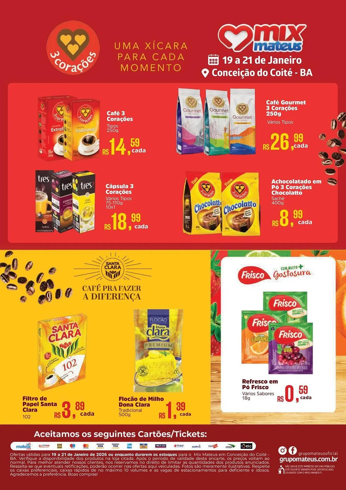 Encarte de Catálogo Supermercados Mateus 19 de janeiro até 21 de janeiro 2026 - Pagina 1