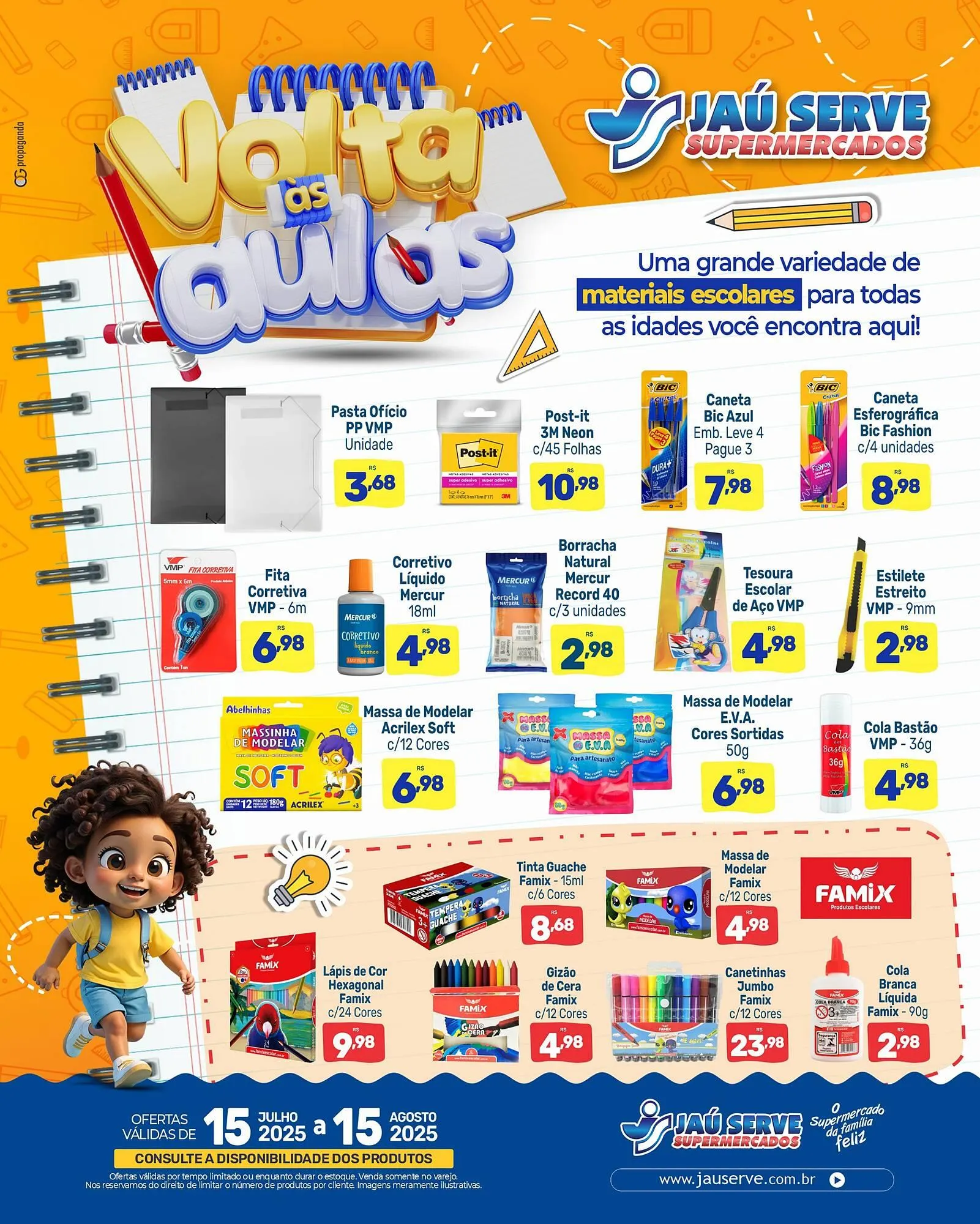 Encarte de Catálogo Supermercados Jau Serve 15 de julho até 15 de agosto 2025 - Pagina 1