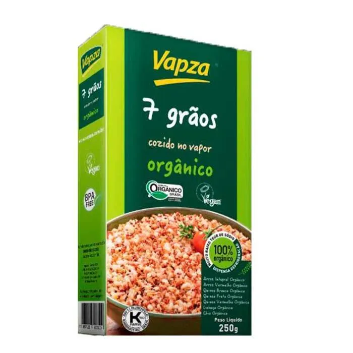 Arroz Vapza 7 Grãos Orgânico Cozido Caixa 250g
