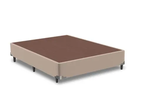 BASE CAMA BOX VELUDO MARFIM